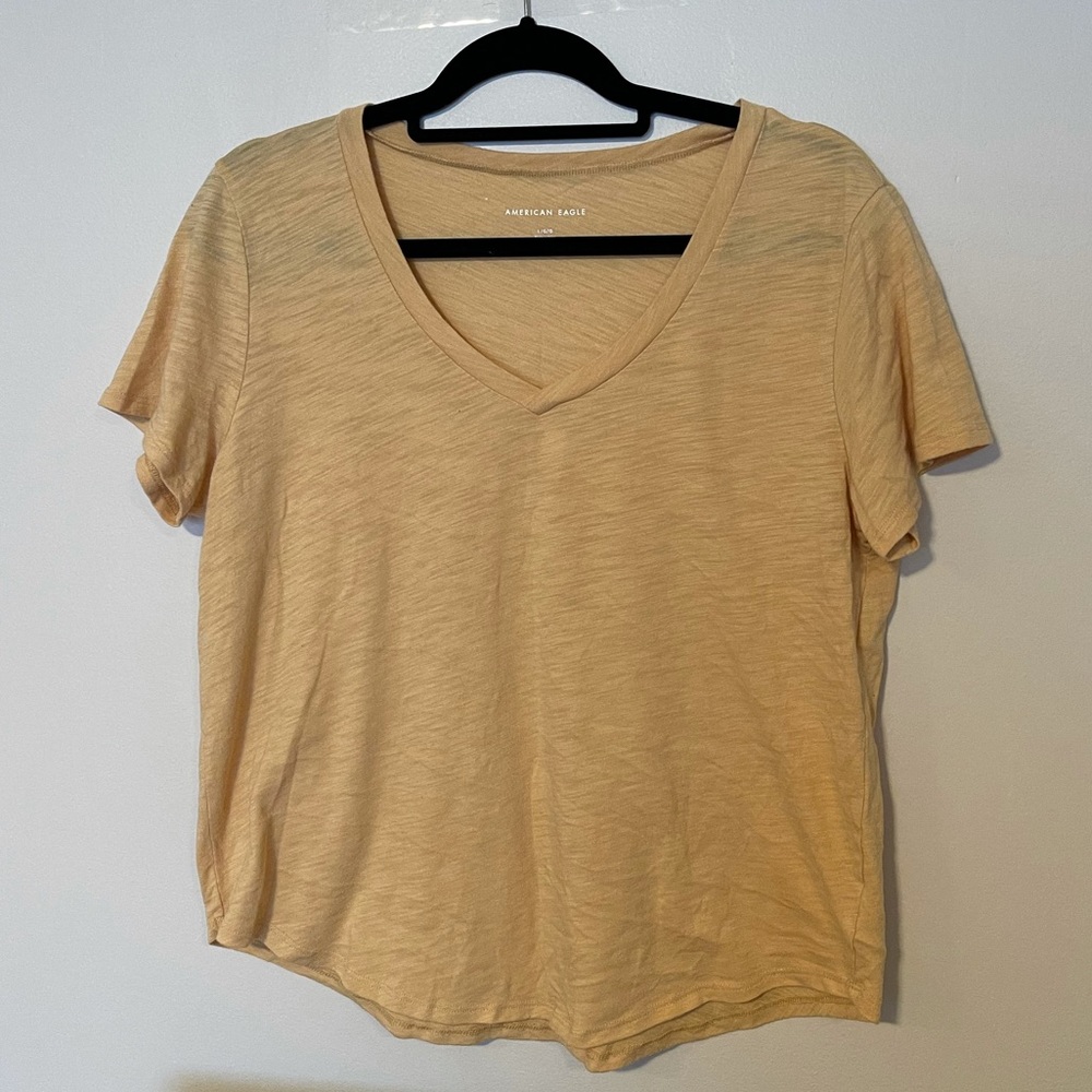 AMERICAN EAGLE Short Sleeve V Neck TShirt - size L
